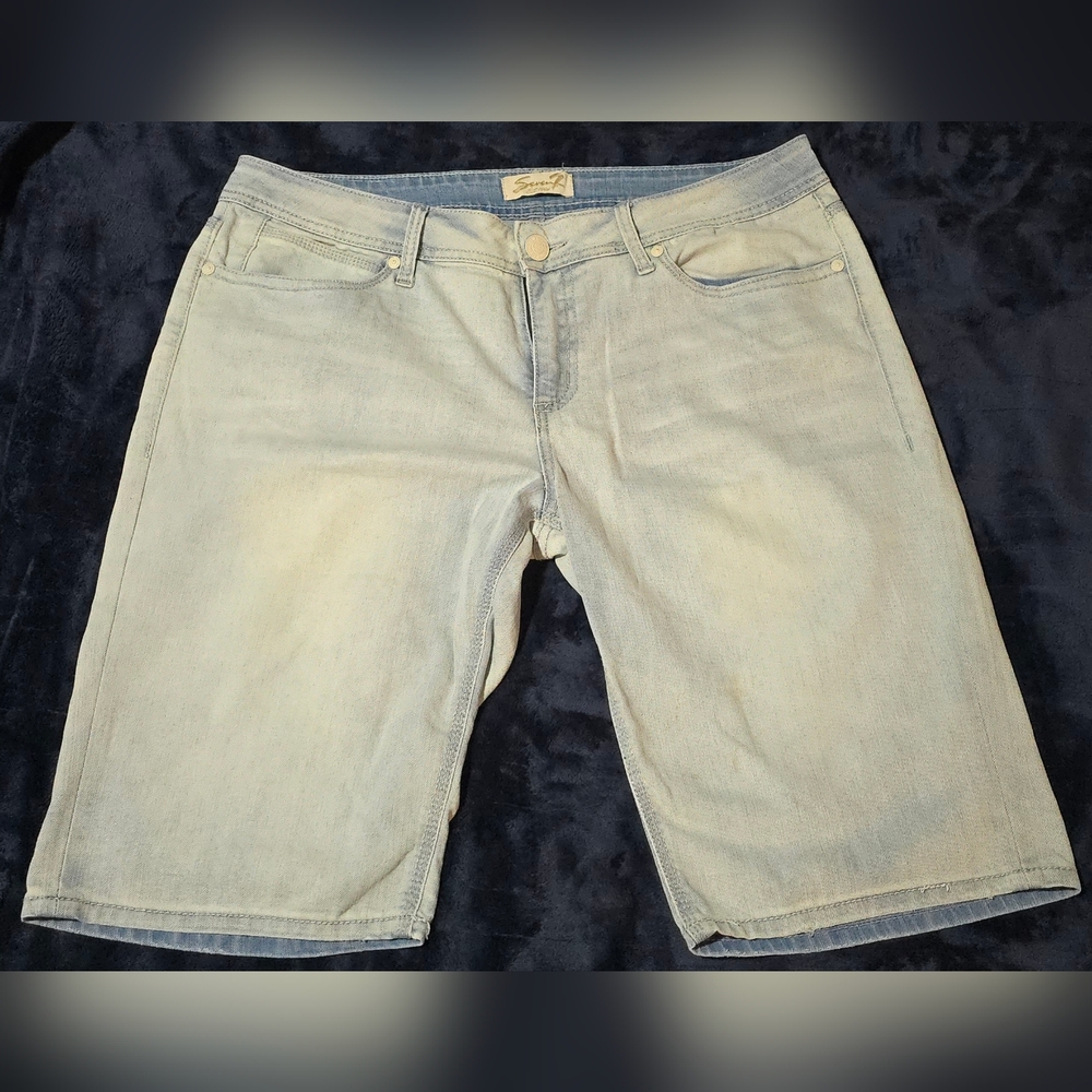 Seven 7 Light Blue Denim Shorts SZ 14